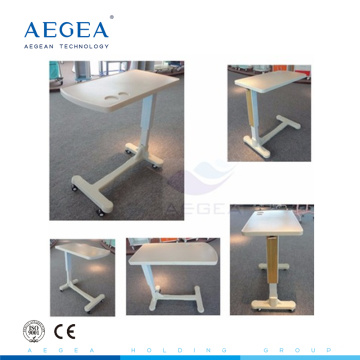 AG-OBT003 ABS board height adjustable hospital overbed table for sale